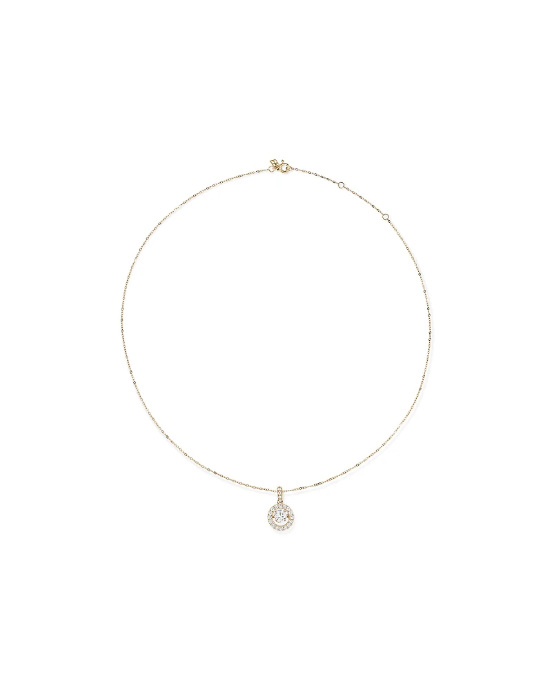 Lume Lab Round Pendant with 1.00 Carat TW of Laboratory-Grown Diamonds in 10kt Gold