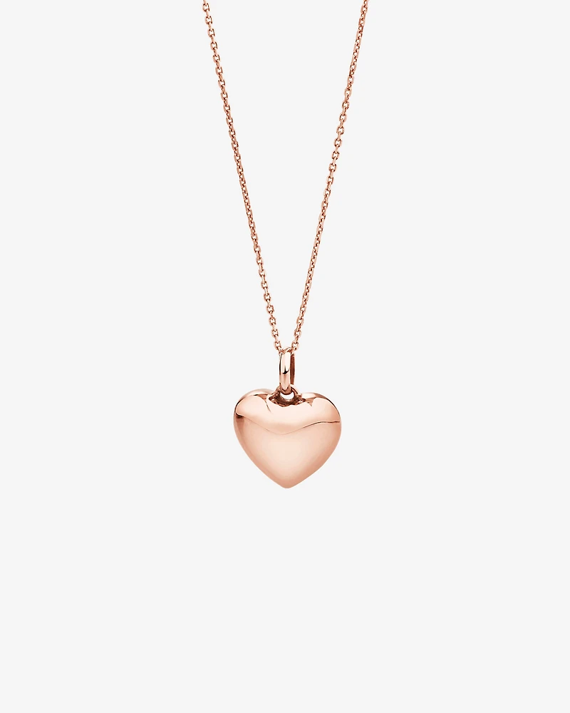 Puff Heart Pendant in 10kt Rose Gold