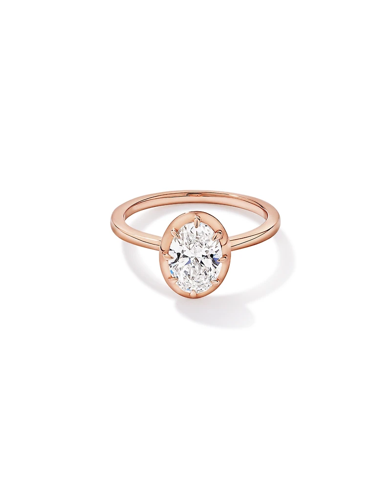 1.50TW Oval Laboratory-Grown Diamond Solitaire Ring 14kt Rose Gold