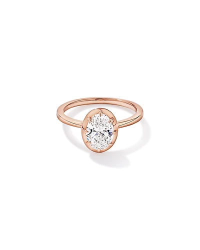 1.50TW Oval Laboratory-Grown Diamond Solitaire Ring 14kt Rose Gold
