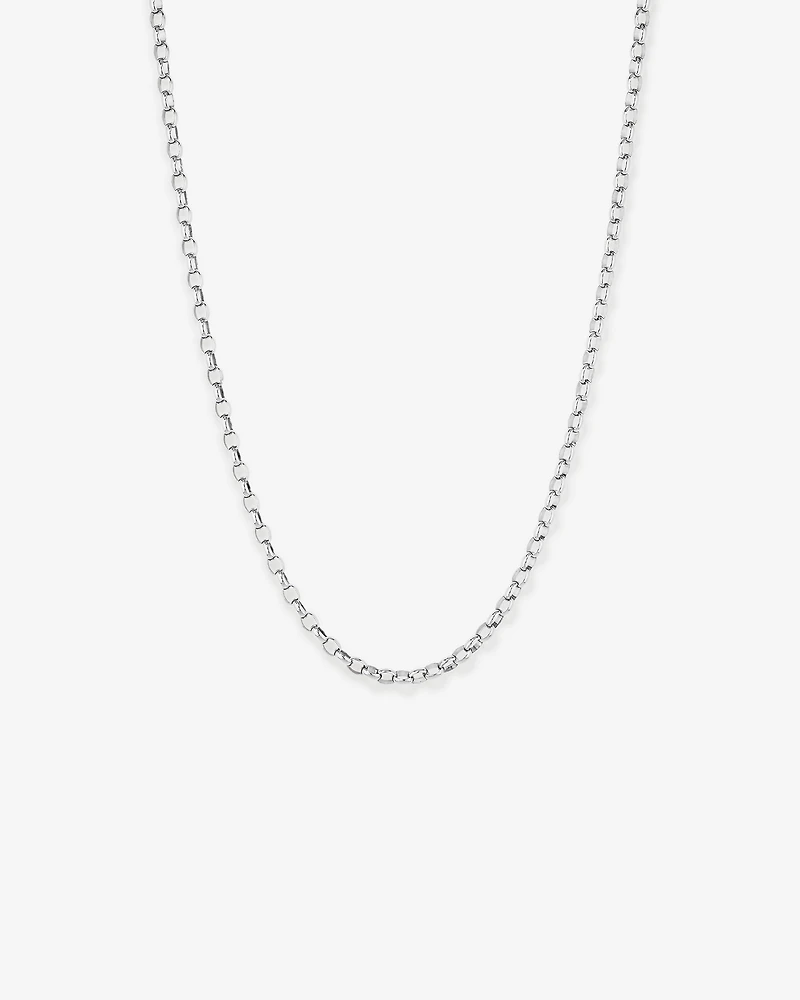 50cm (20") 4.6mm Width Oval Belcher Chain Necklace in Sterling Silver