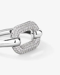 Luxe Links Ring with Cubic Zirconia in Sterling Silver