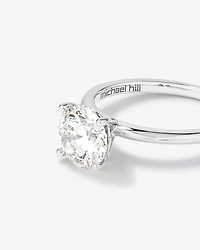 Bague en or blanc 14 K avec diamant créé en laboratoire totalisant 2 ct
