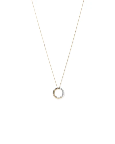 0.11 Carat TW Diamond Triple Circle Crossover Pendant Necklace in Sterling Silver & 10kt Yellow Gold