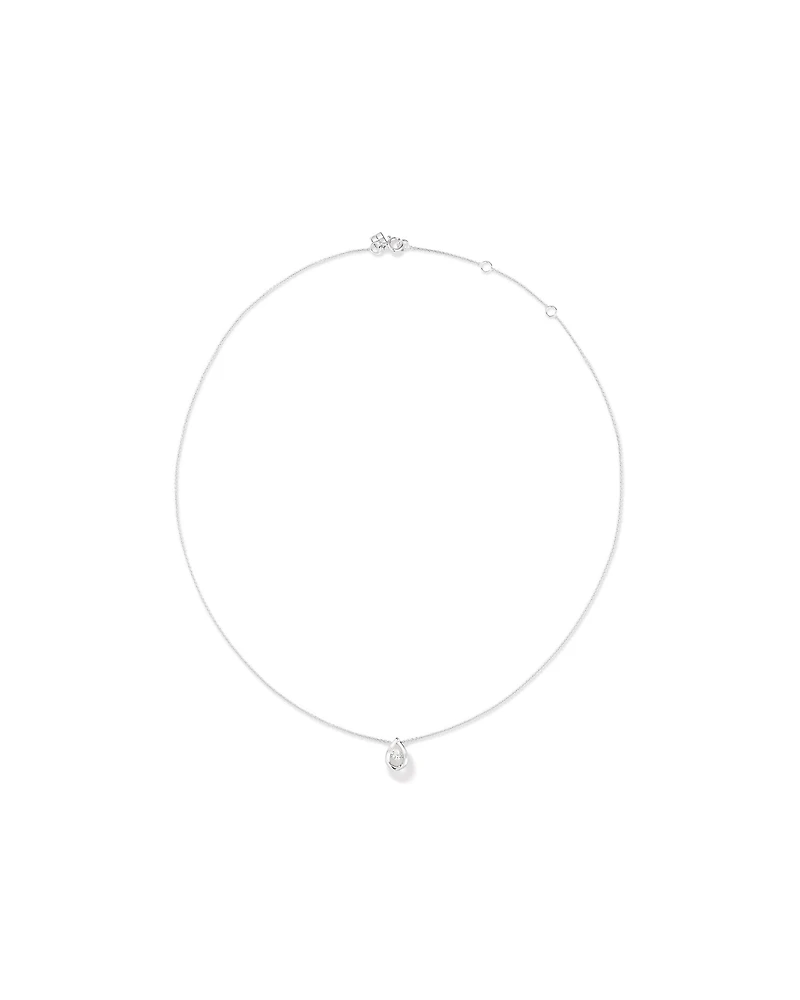 Lume Lab Pear Pendant with 0.10 Carat TW of Laboratory-Grown Diamond in Sterling Silver