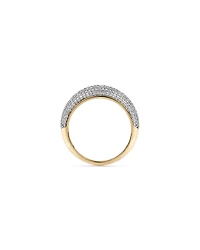 Anneau dôme pavé avec zirconie cubique en Vermeil 18 kt - 8 mm