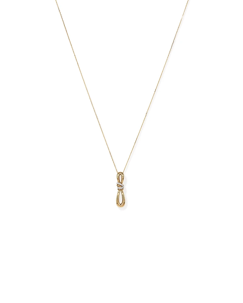 0.07 Carat TW Diamond Knots Pendant in 10kt Yellow Gold