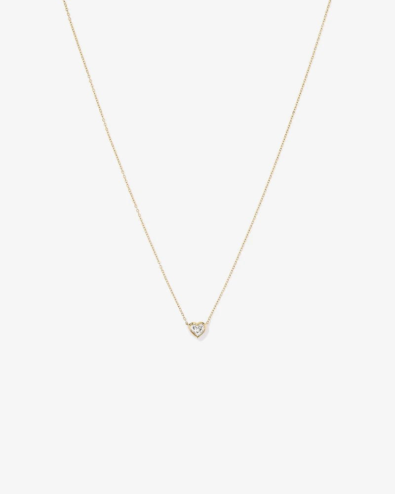 Collier en forme de cœur en diamant 1,00 carat TW cultivé en laboratoire en or jaune 10 carats
