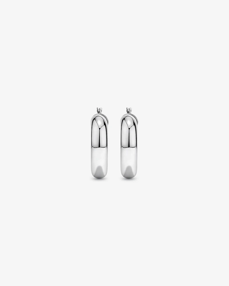 Boucles d’oreilles créoles tubulaires rondes de 15 mm en argent sterling