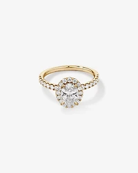 1.78 Carat TW Oval Laboratory-Grown Diamond Halo Engagement Ring in 14kt Yellow Gold
