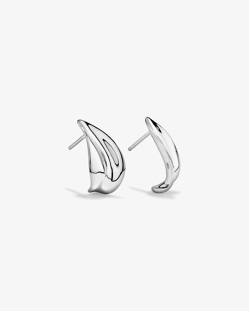 Boucles d’oreilles à clous à forme organique en argent sterling