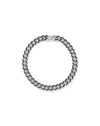 Bracelet cubain pour hommes en argent sterling avec diamants noirs de 1,32 carat au total