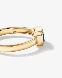 London Blue Topaz Bezel Ring 10kt Yellow Gold