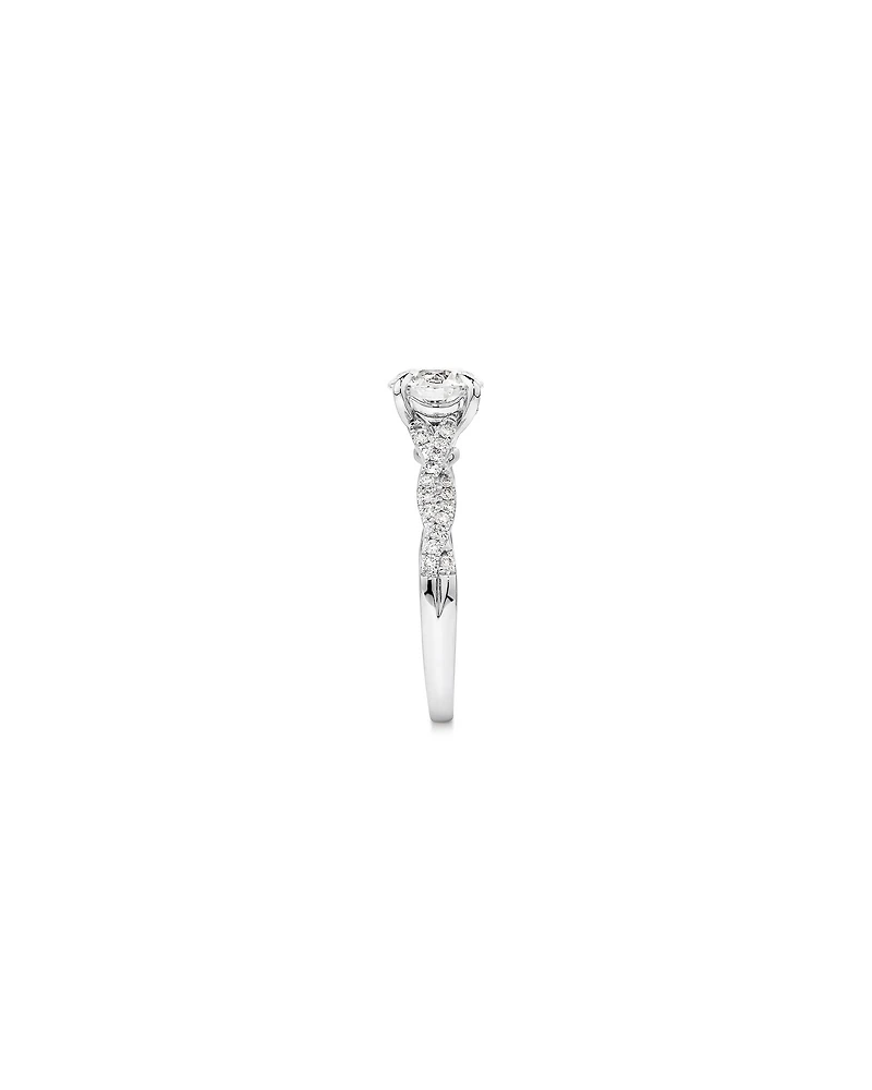 1.40 Carat TW Round Brilliant Laboratory-Grown Diamond Solitaire Twist Engagement Ring in 14kt White Gold