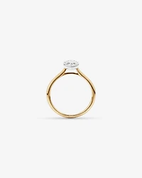 Bague de fiançailles en or jaune et blanc 14 carats en or jaune et blanc TW taille poire de 1,25 carat