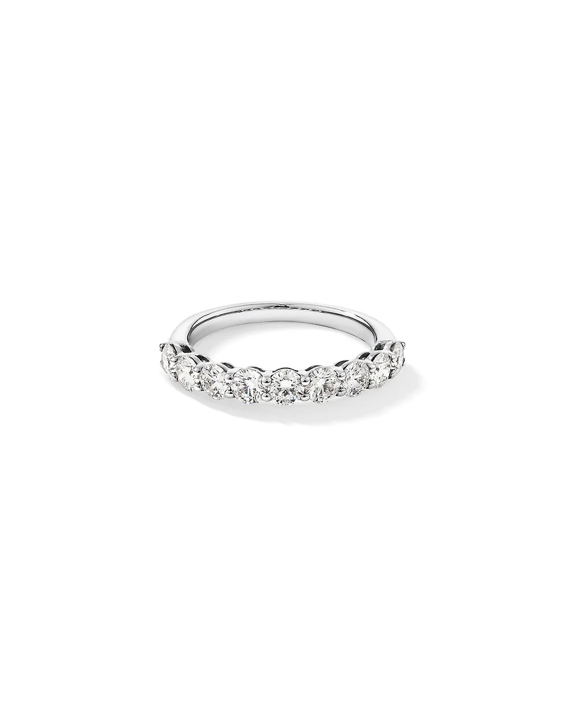 Bague de mariage ronde TW 1,30 carat en diamant brillant cultivé laboratoire or blanc 14 carats