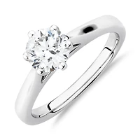 Certified Solitaire Engagement Ring with a 1 Carat TW Diamond in 14kt White Gold