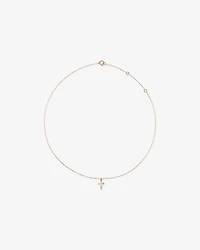 Children's Cubic Zirconia Cross Pendant with Chain in 10kt Yellow Gold