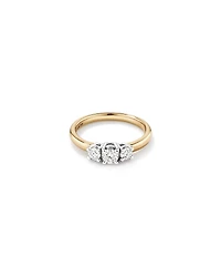 0.50 Carat TW Three Stone Round Brilliant Diamond Engagement Ring 14kt Yellow and White Gold