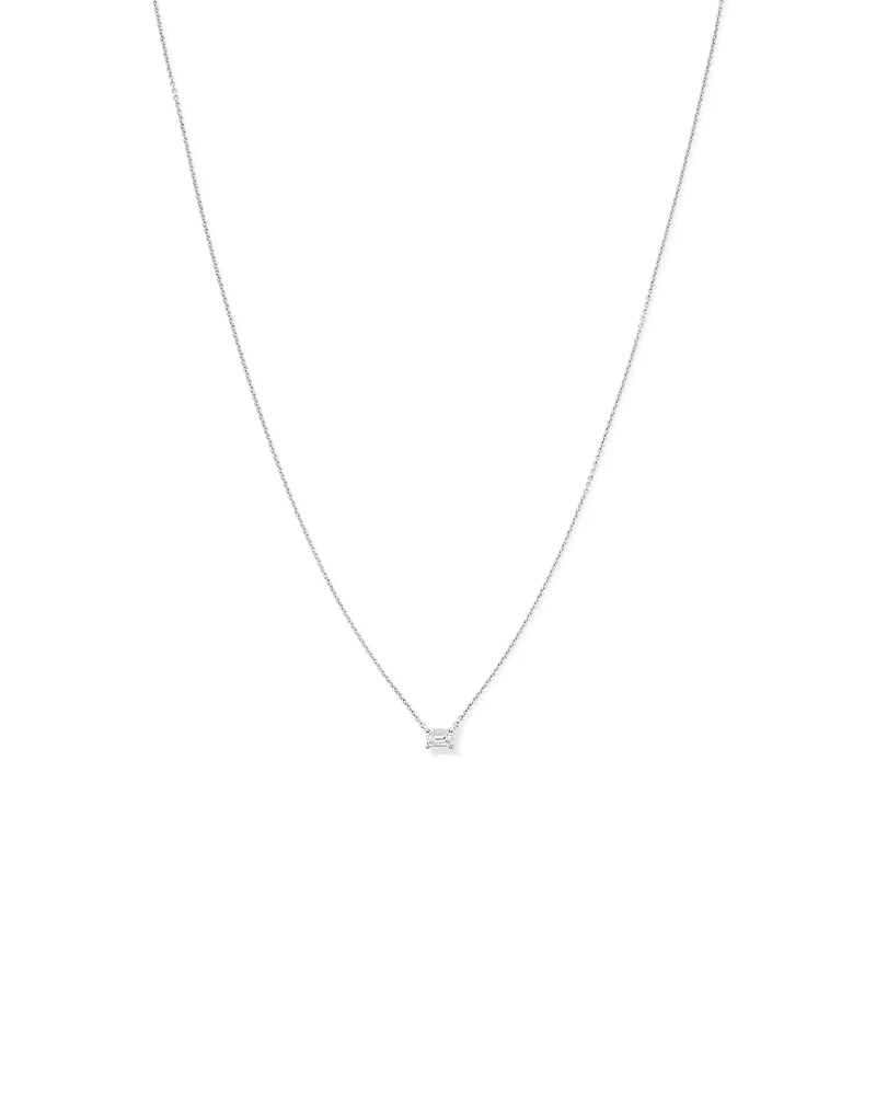 Collier Lab Solitaire Diamond Taltion Émeraude 0.50TW en argent