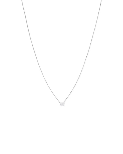 Collier Lab Solitaire Diamond Taltion Émeraude 0.50TW en argent