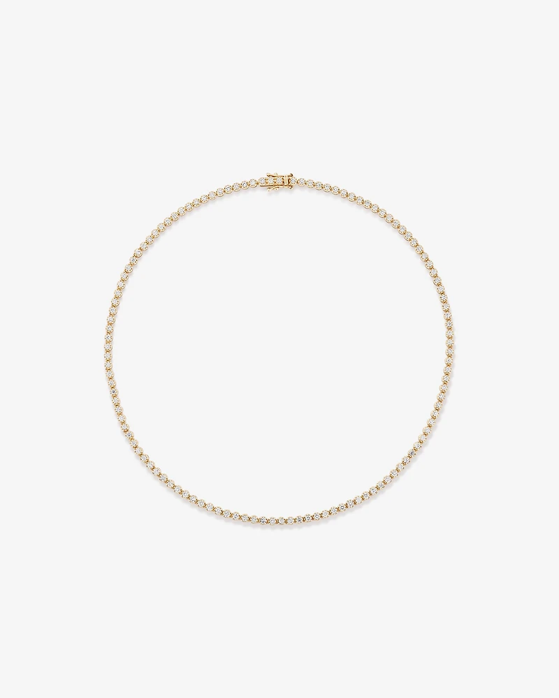 4.00 Carat TW Laboratory-Grown Diamond Tennis Necklace set in 10kt Yellow Gold