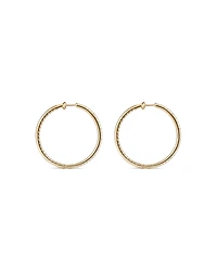 Hoop Earrings With 1.00 Carat TW of Diamonds Set in 10kt Yellow Gold