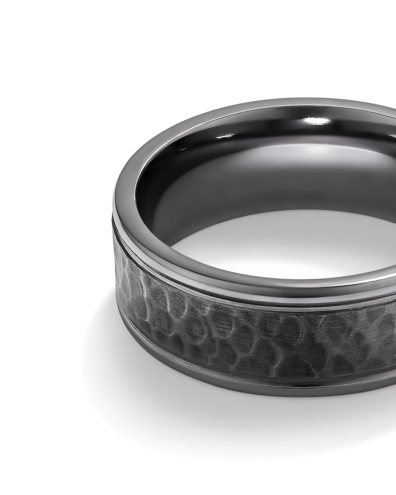 8mm Hammered Wedding Band In Tantalum