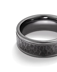 8mm Hammered Wedding Band In Tantalum