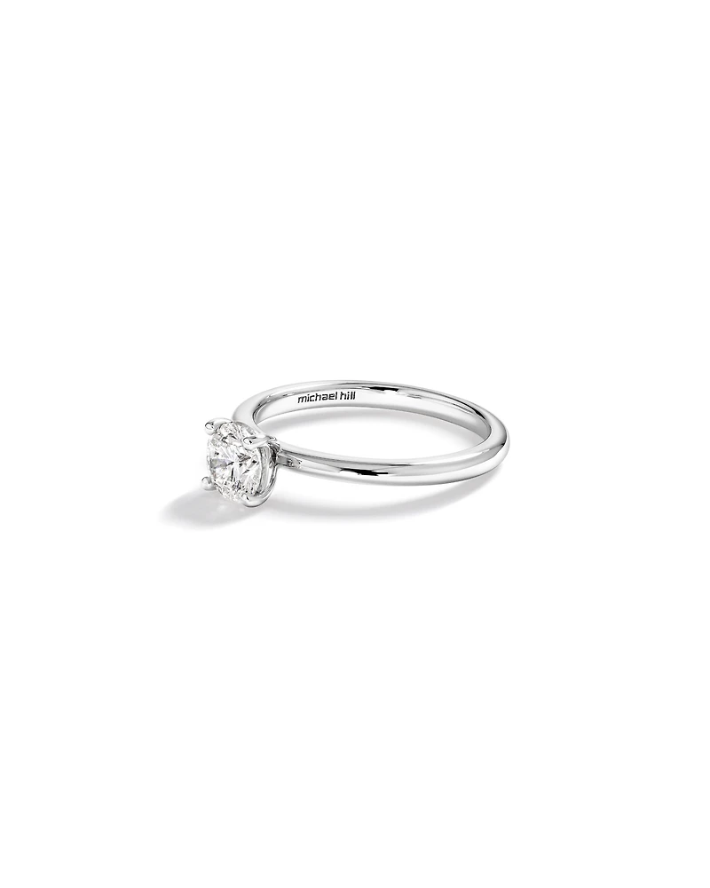 0.70 Carat TW Round Brilliant Diamond Solitaire Engagement Ring in 14kt White Gold