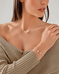 Bracelet en or jaune 10 K avec perles d'eau douce de culture