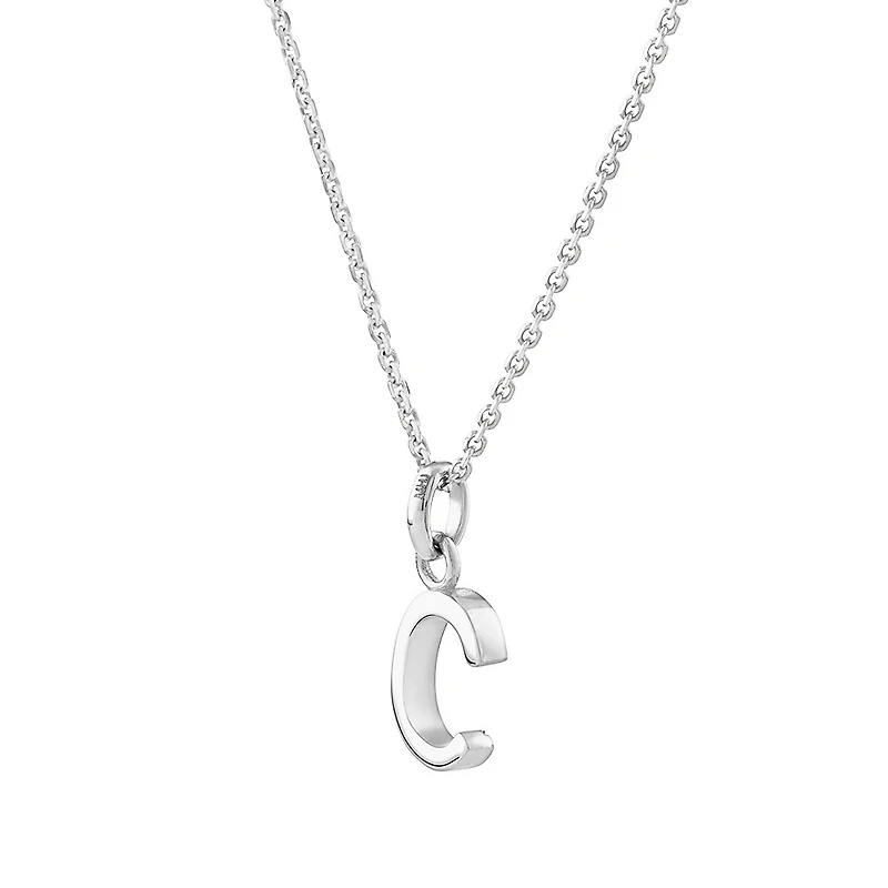 "C" Initial Pendant in Sterling Silver