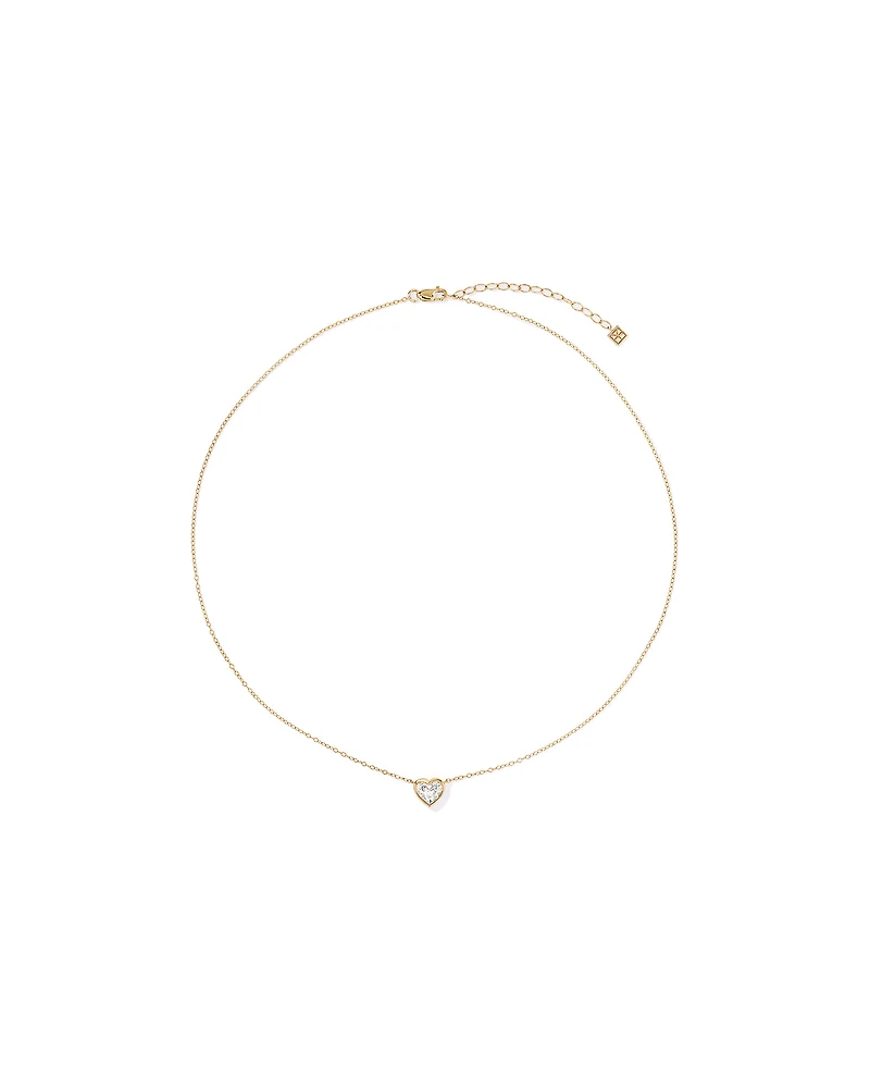 1.00 Carat TW Laboratory-Grown Diamond Heart Necklace  in 10kt Yellow Gold
