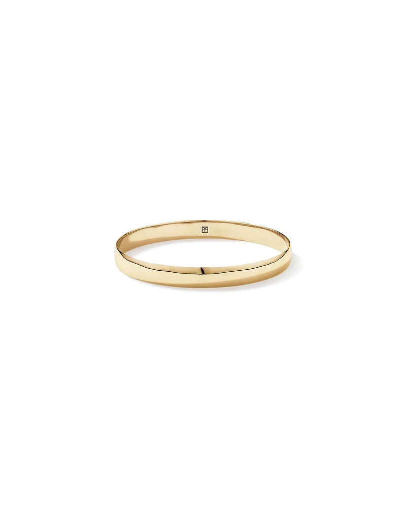 65mm (2.5") 7.3mm Width Solid Round Bangle in 10kt Yellow Gold