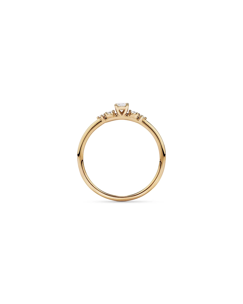 0.20 Carat TW Oval and Round Brilliant Laboratory-Grown Diamond Promise Ring 10kt Gold