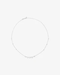 50cm (19.6") Floral Necklace with Cubic Zirconia in Sterling Silver