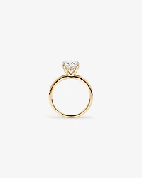 Bague solitaire en or jaune 18 carats avec diamant de laboratoire taille ovale de 3,10 carats