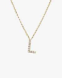 "L" Initial Necklace with 0.10 Carat TW of Diamonds in 10kt Yellow Gold