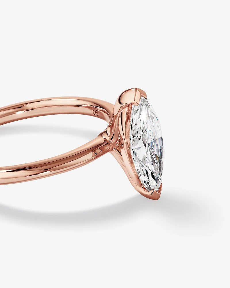 1.25 Carat TW Marquise Laboratory-Grown Diamond Solitaire Engagement Ring in 14kt Rose Gold