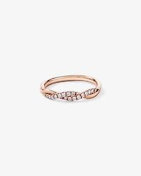 Alliance torsadée en or rose 14 carats sertie d'un diamant rond brillant de 0,16 carat, cultivé laboratoire