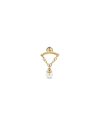Cultured Freshwater Pearl Floating Single Helix in 10kt Gold