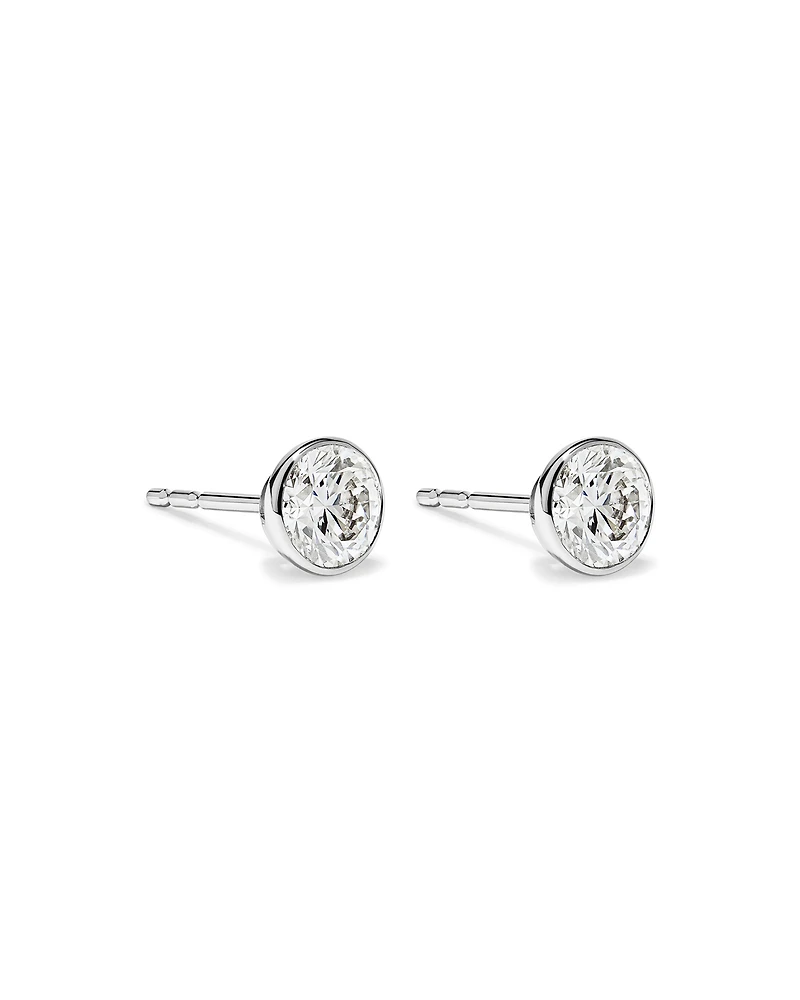 1.00TW Lab Diamond Seemless Stud Earrings in 10kt Gold