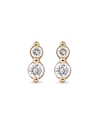 Two Stone Diamond Stud Earrings in 10kt Yellow Gold