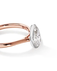 Bague de fiançailles TW TW de 1,25 carat en diamants solitaires de laboratoire en or rose et blanc 14 carats