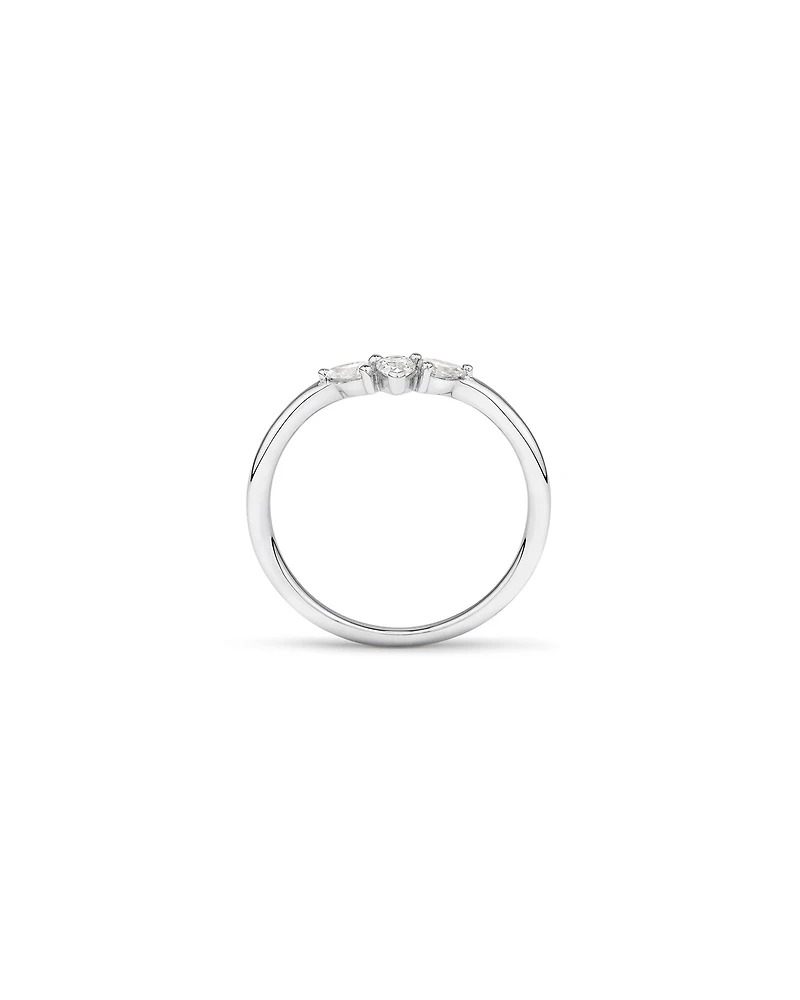 0.25 Carat TW Pear Diamond Curved Wedding Band in 14kt White Gold