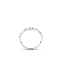 0.25 Carat TW Pear Diamond Curved Wedding Band in 14kt White Gold
