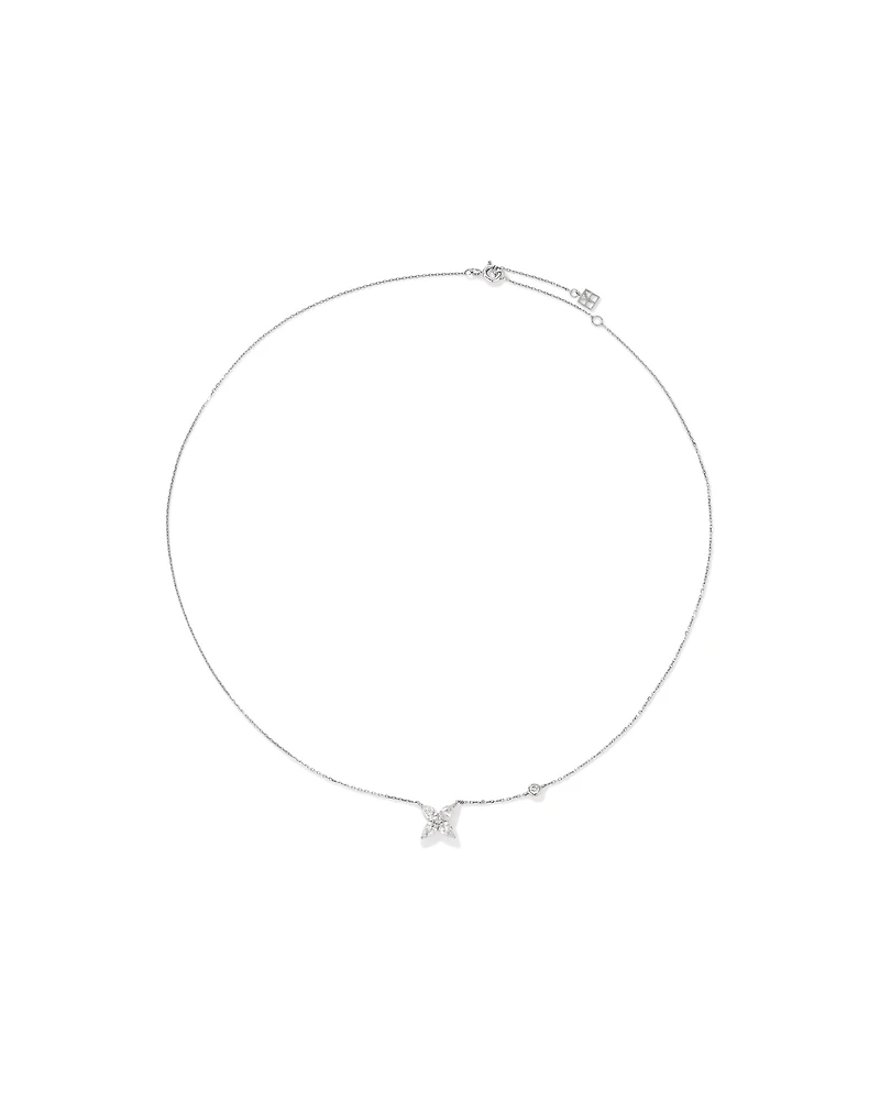 Collier de diamants de laboratoire TW Floret de 0,65 carat en or blanc 10 carats