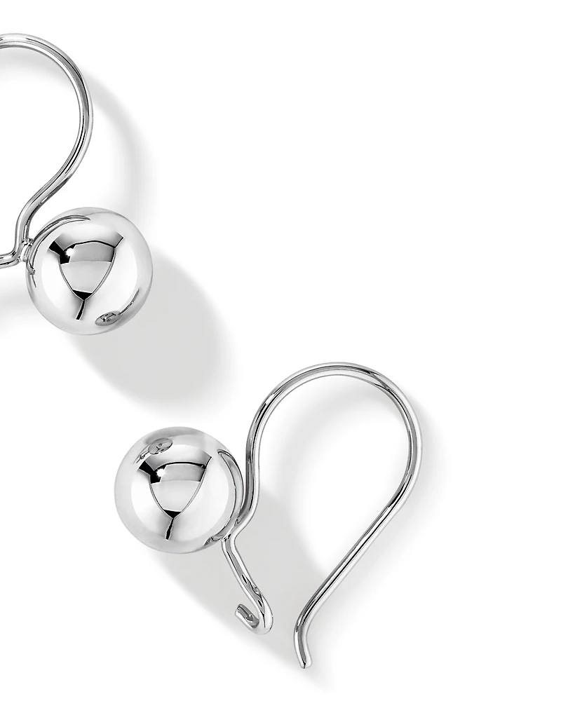 7mm Euroball Earrings in 10kt White Gold