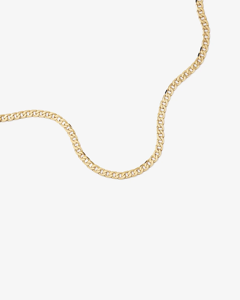 45cm (9") 8.87mm Flat Beveled Curb Chain in 10kt Yellow Gold