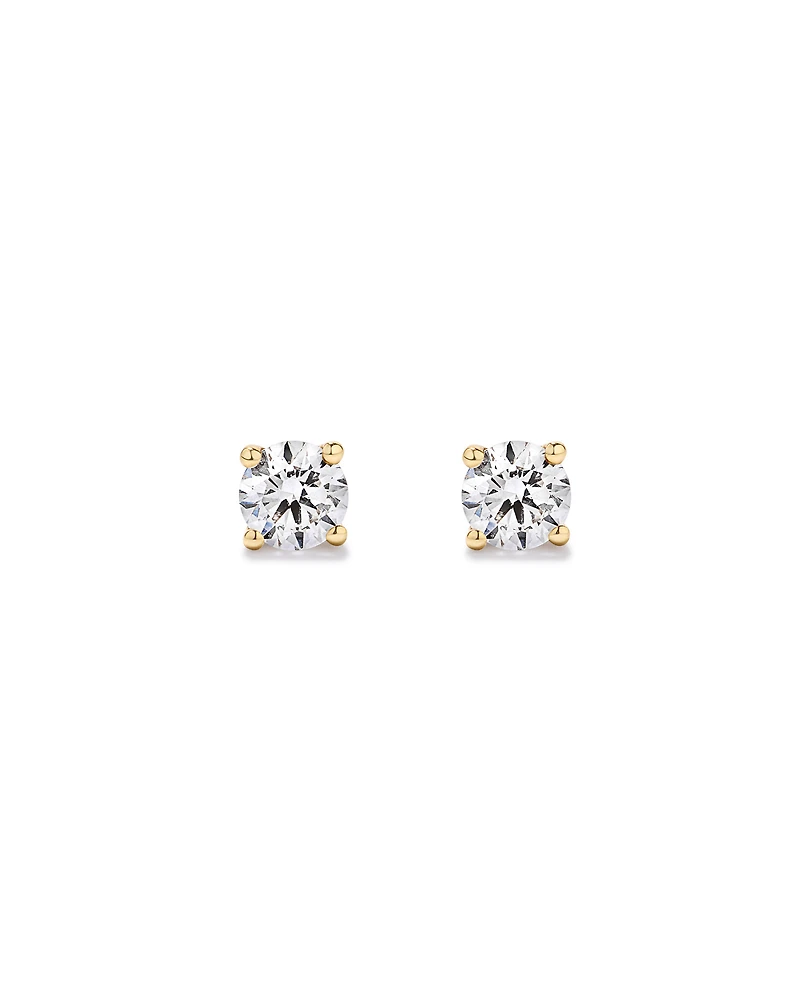 0.60 Carat TW Round Brilliant Laboratory-Grown Diamond Solitaire Stud Earrings in 10kt Yellow Gold